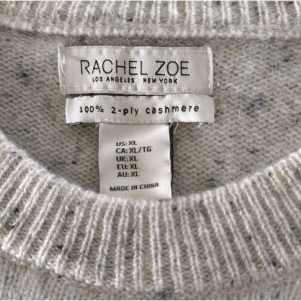 Rachel Zoe Womens XL 100% 2-Ply Cashmere Sweater NWT Luxury Soft Knit Crew Neck - Picture 4 of 9